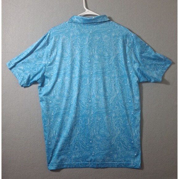 Maelreg Golf Polo Men Stretch Performance AOP Marine Life Whales Seahorse Turtle - Picture 6 of 8